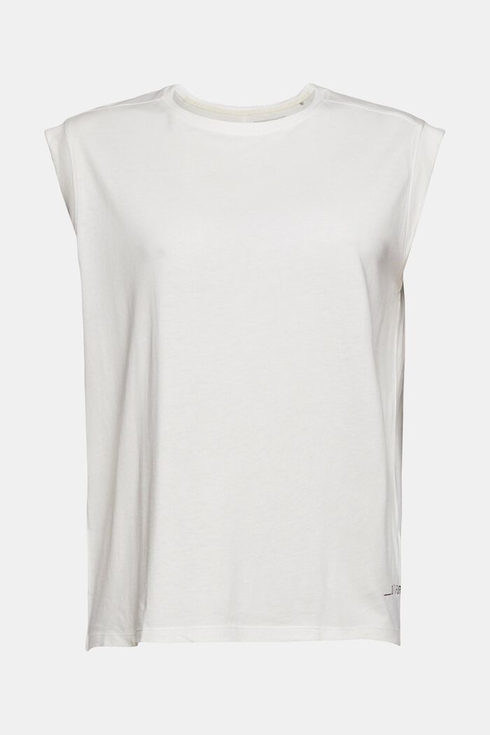 Sleeveless active top, blended organic cotton, OFF WHITE, detail image number 6
