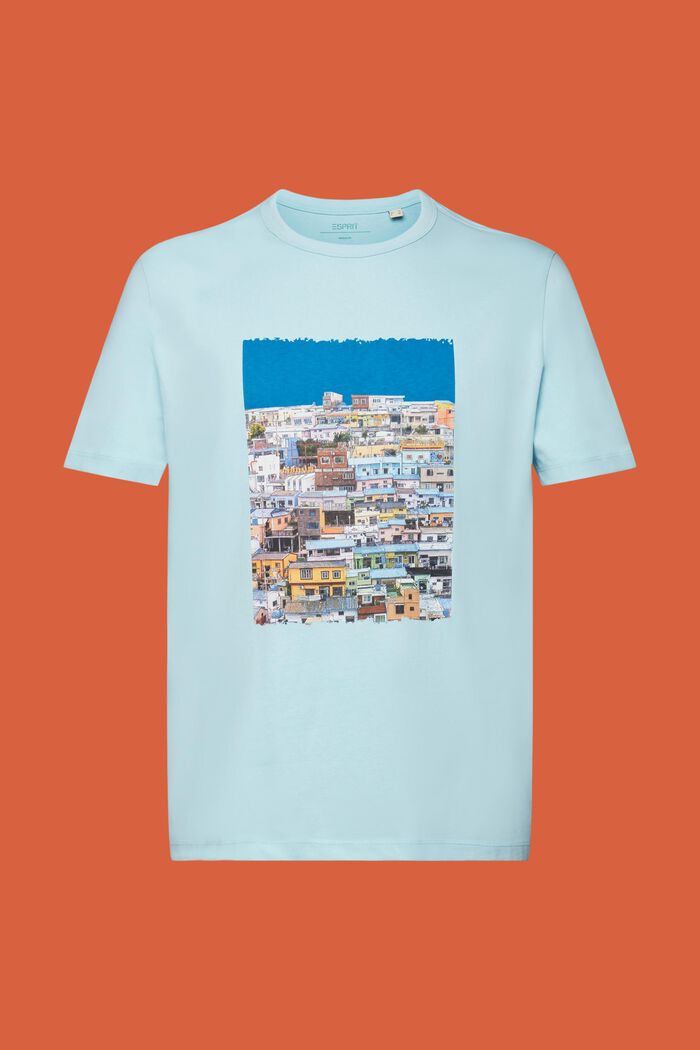 Printed jersey t-shirt, 100% cotton, LIGHT TURQUOISE, detail image number 5