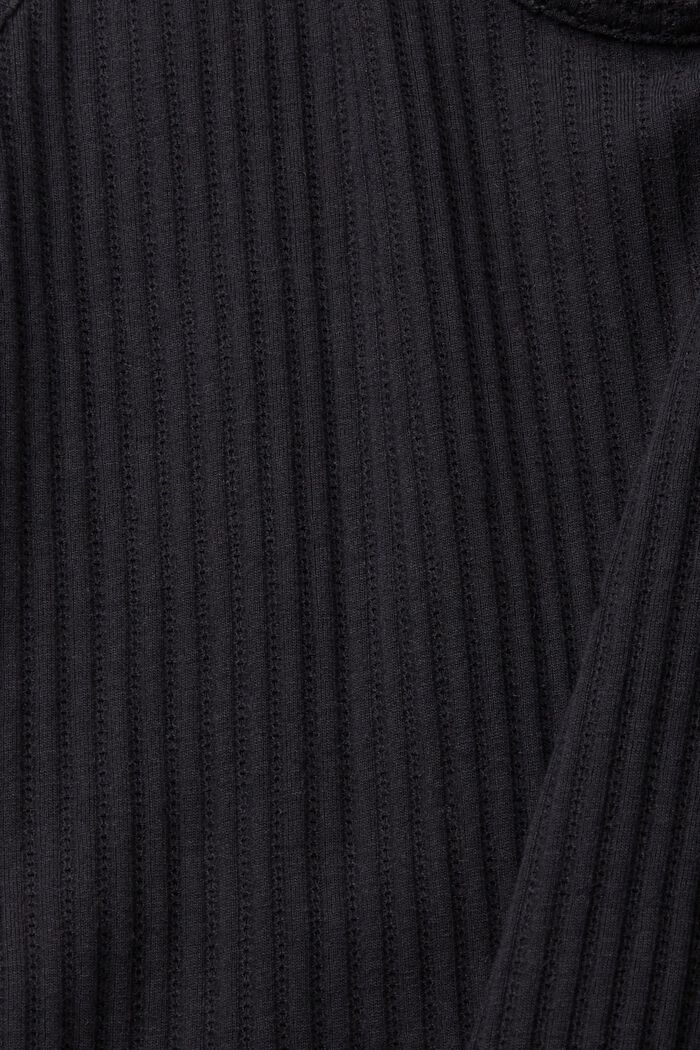 Top with pointelle pattern, BLACK, detail image number 4