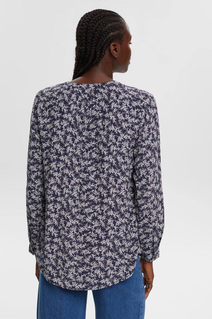 Patterned blouse, LENZING™ ECOVERO™, BLUE, detail image number 3