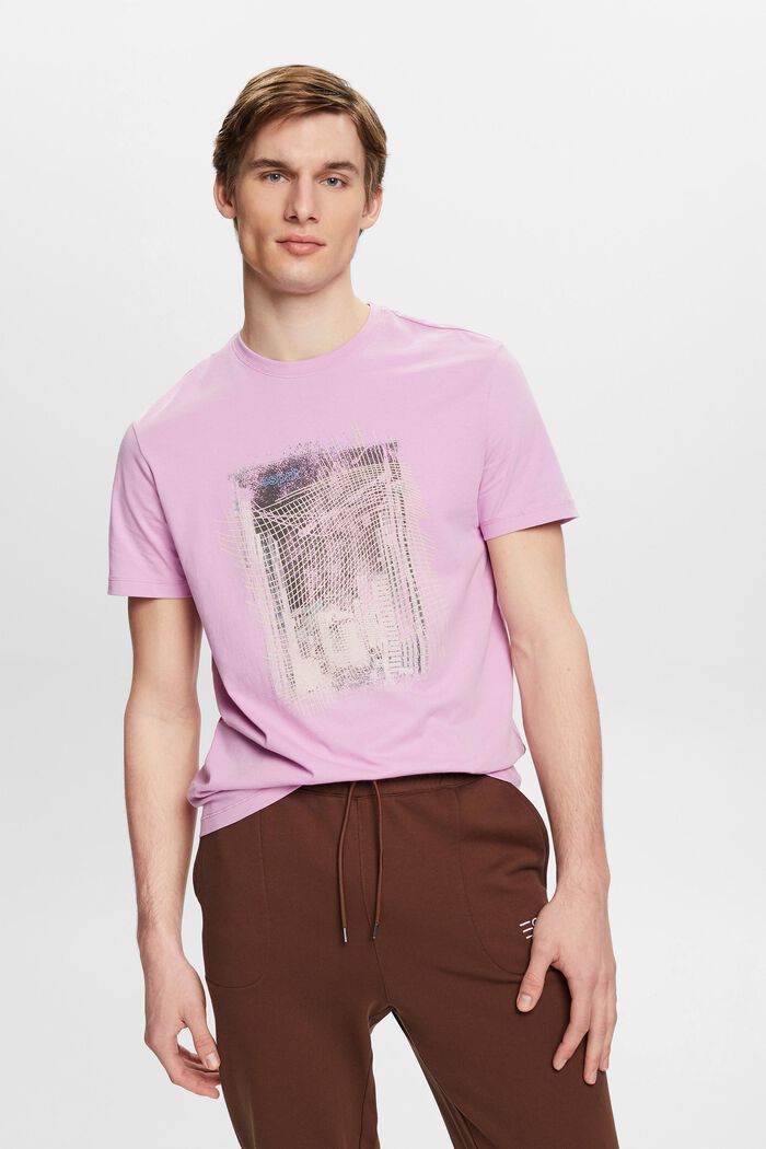 Sustainable cotton T-shirt with print, LILAC, detail image number 0