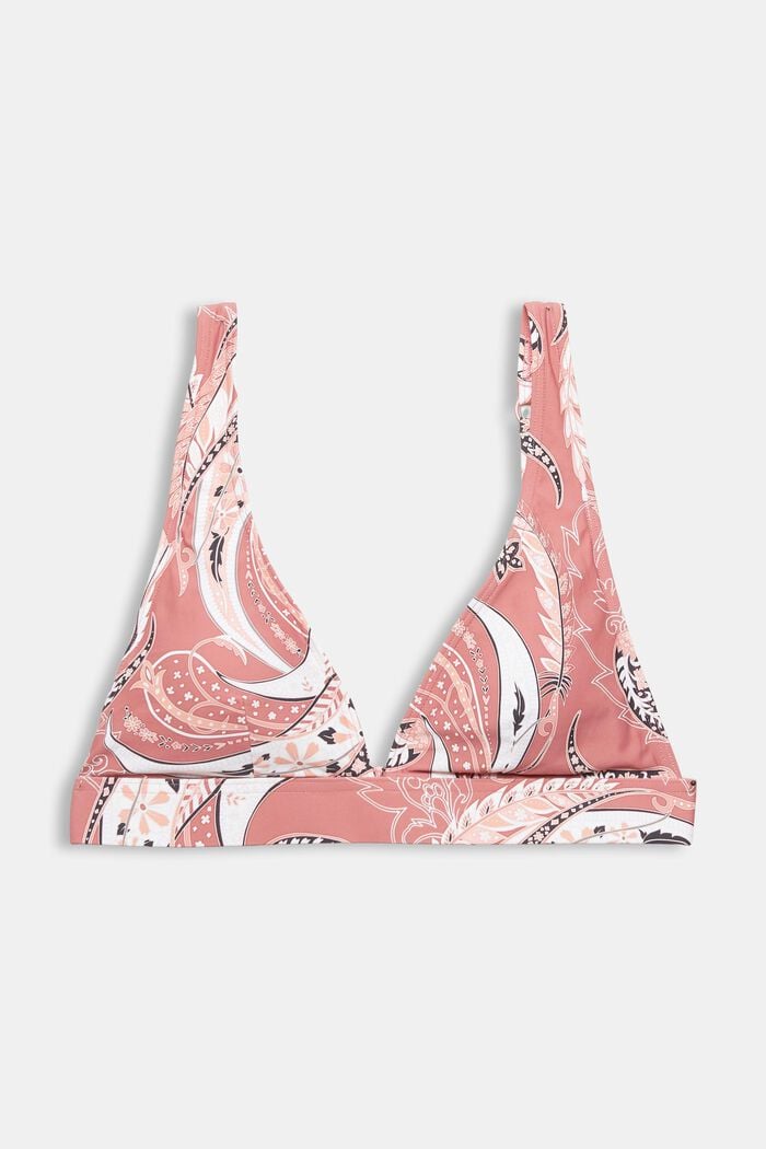 Made of recycled material: bikini top with a paisley print