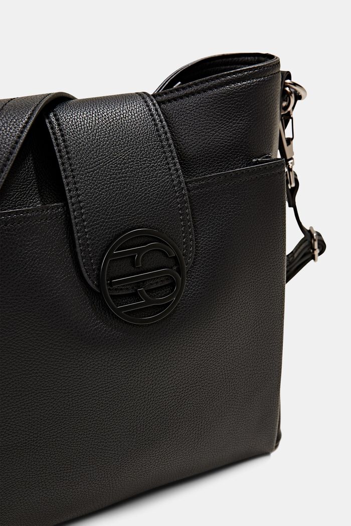 Vegan: faux leather hobo bag, BLACK, detail image number 3