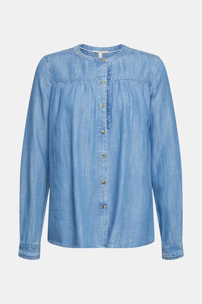 Made of TENCEL™: Denim-look blouse, BLUE MEDIUM WASHED, detail image number 5