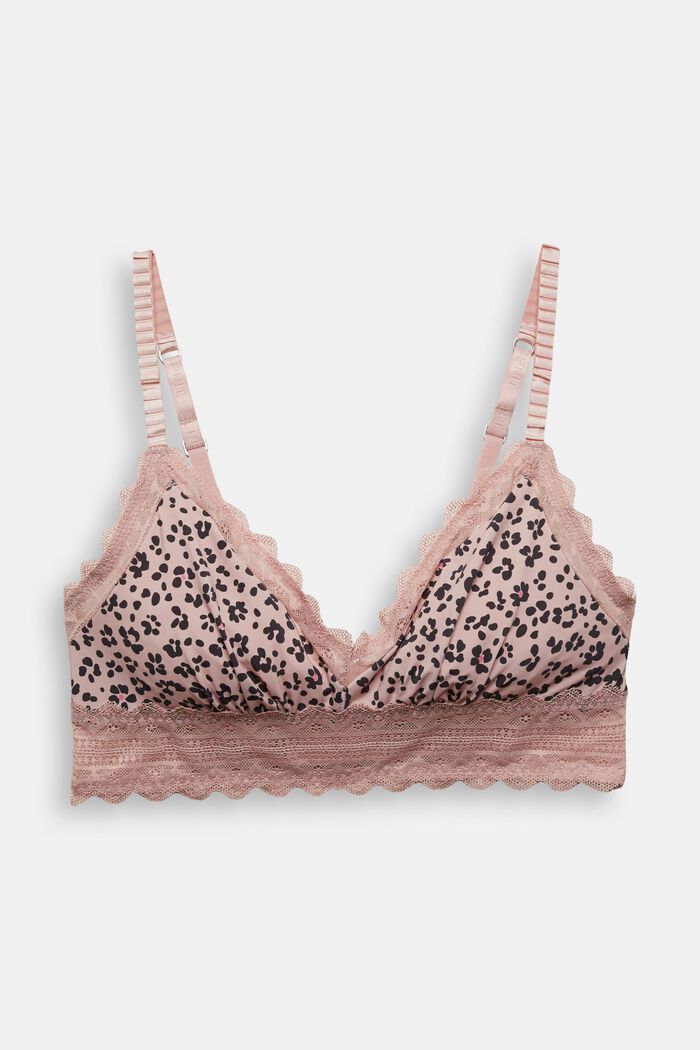 Non-wired bra with a floral pattern
