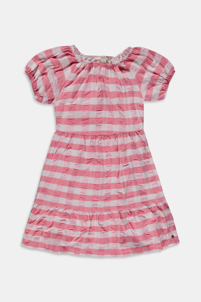 Checked Tiered Dress, PASTEL PINK, detail image number 0