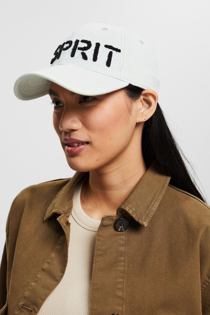 Baseball cap with a towelling appliqué, LIGHT GREY, detail image number 2