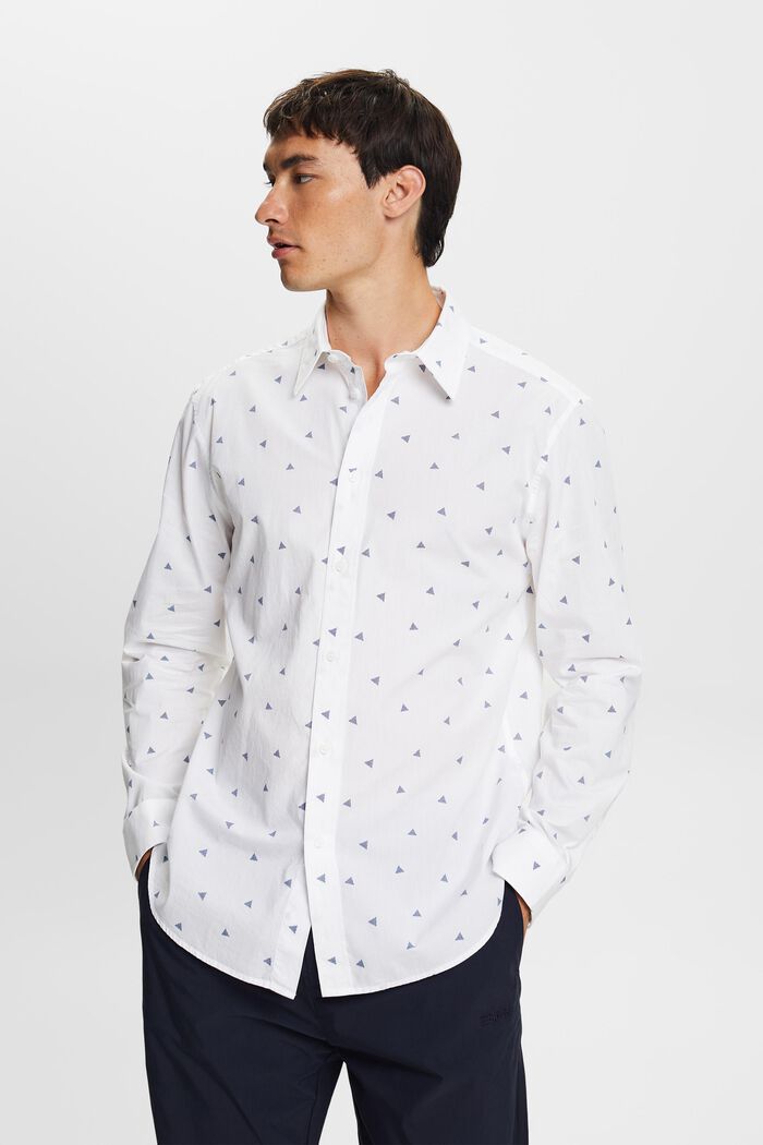 Patterned shirt, 100% cotton, NEW WHITE, detail image number 1