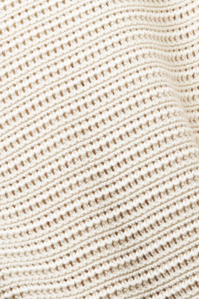 Open-Knit Crewneck Sweater, BEIGE, detail image number 4
