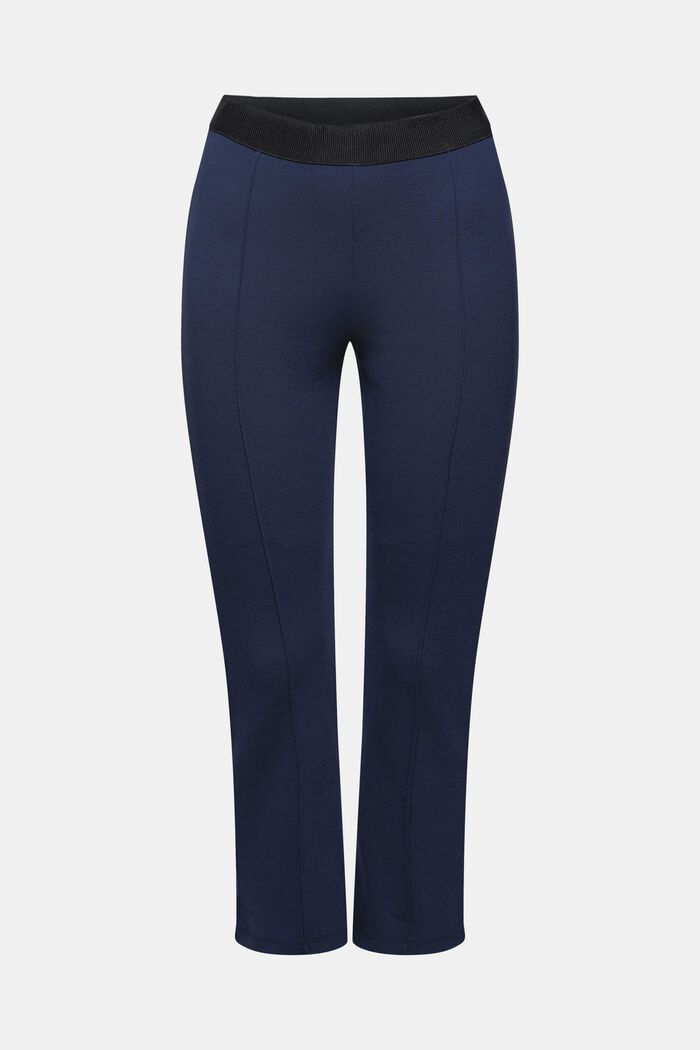 Recycled: cropped trousers in punto jersey, NAVY, overview