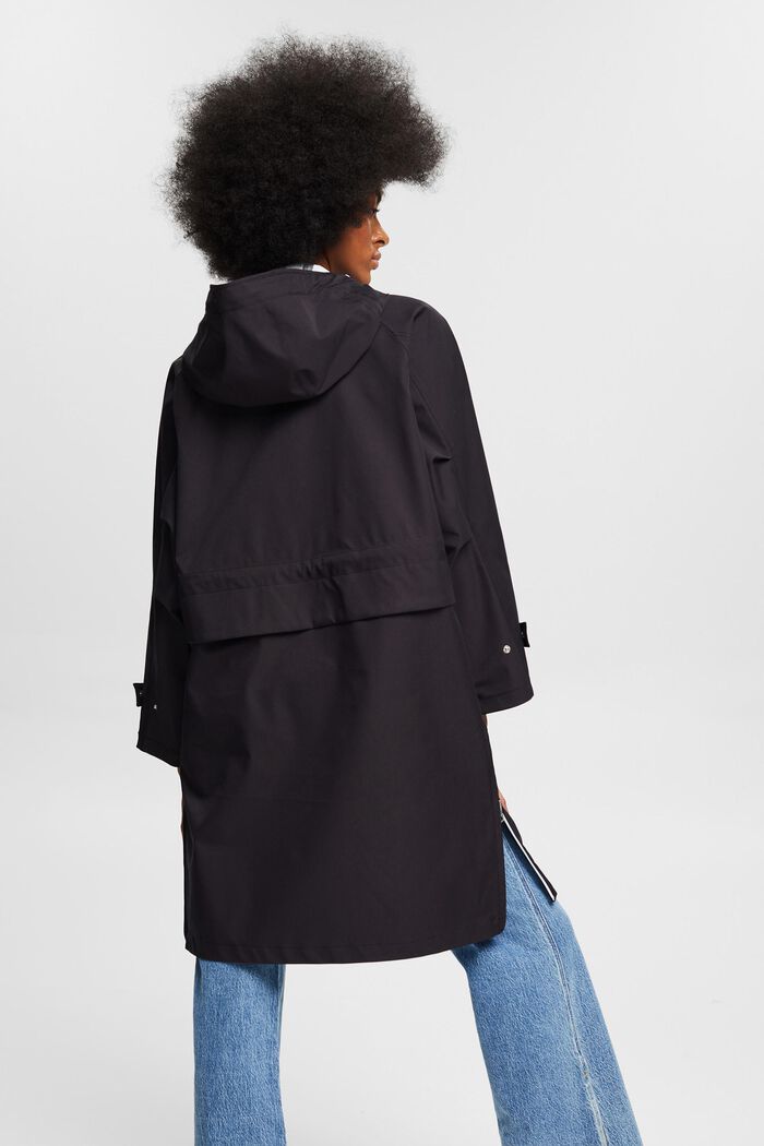 Hooded raincoat, BLACK, detail image number 3
