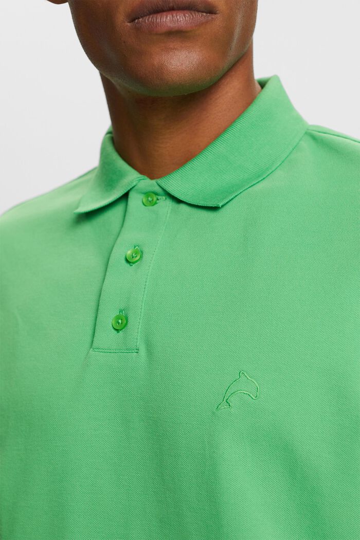Signature piqué polo shirt, GREEN, detail image number 2