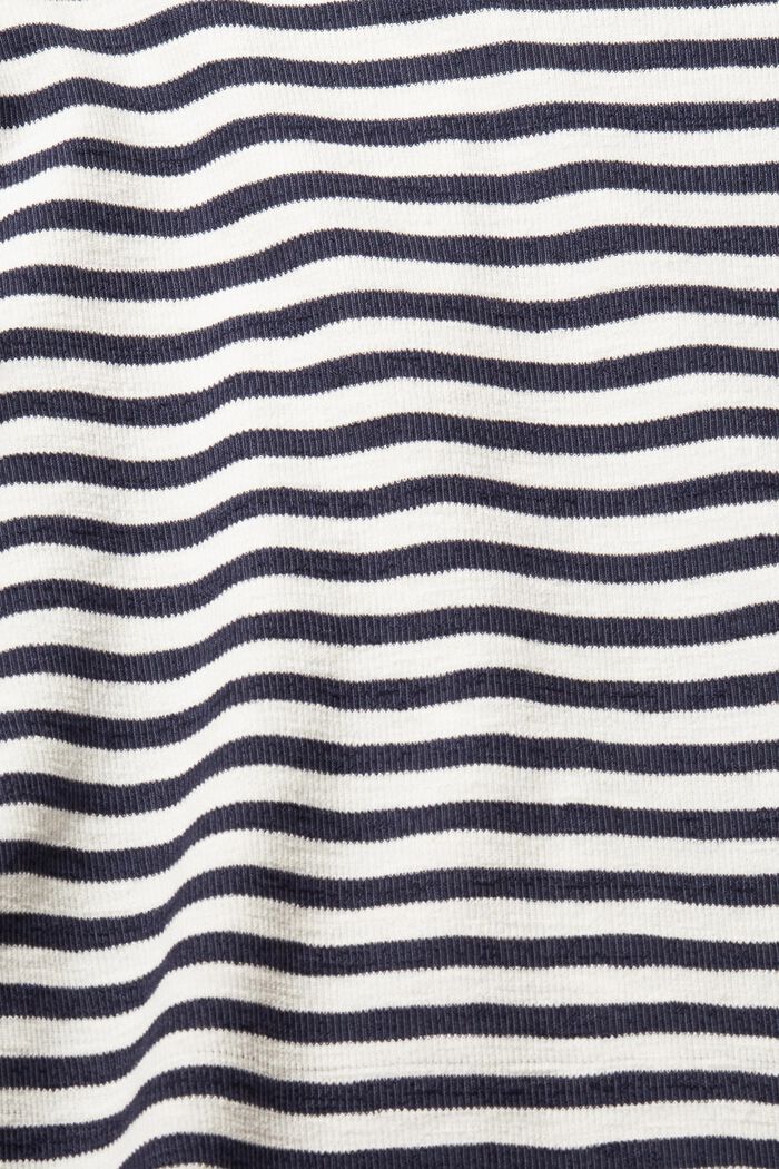 Striped polo long sleeve top, OFF WHITE, detail image number 5