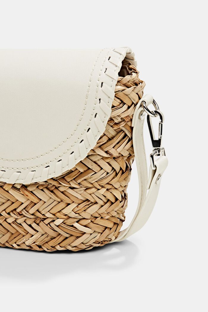 Shoulder bag made of braided bast, OFF WHITE, detail image number 2