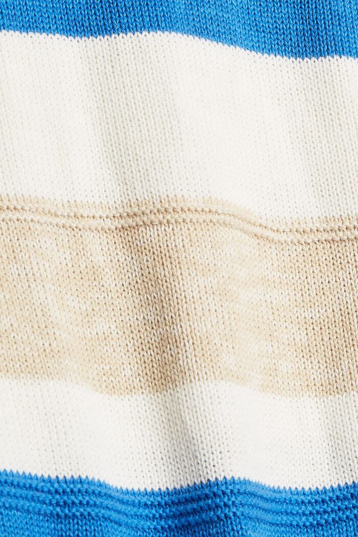 Striped knit jumper made of cotton, BLUE, detail image number 4
