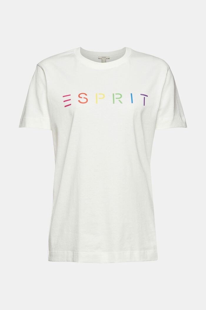 T-shirt with logo print, organic cotton, OFF WHITE, overview