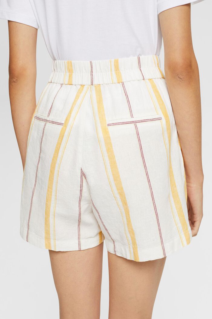 Linen blend shorts, OFF WHITE, detail image number 4