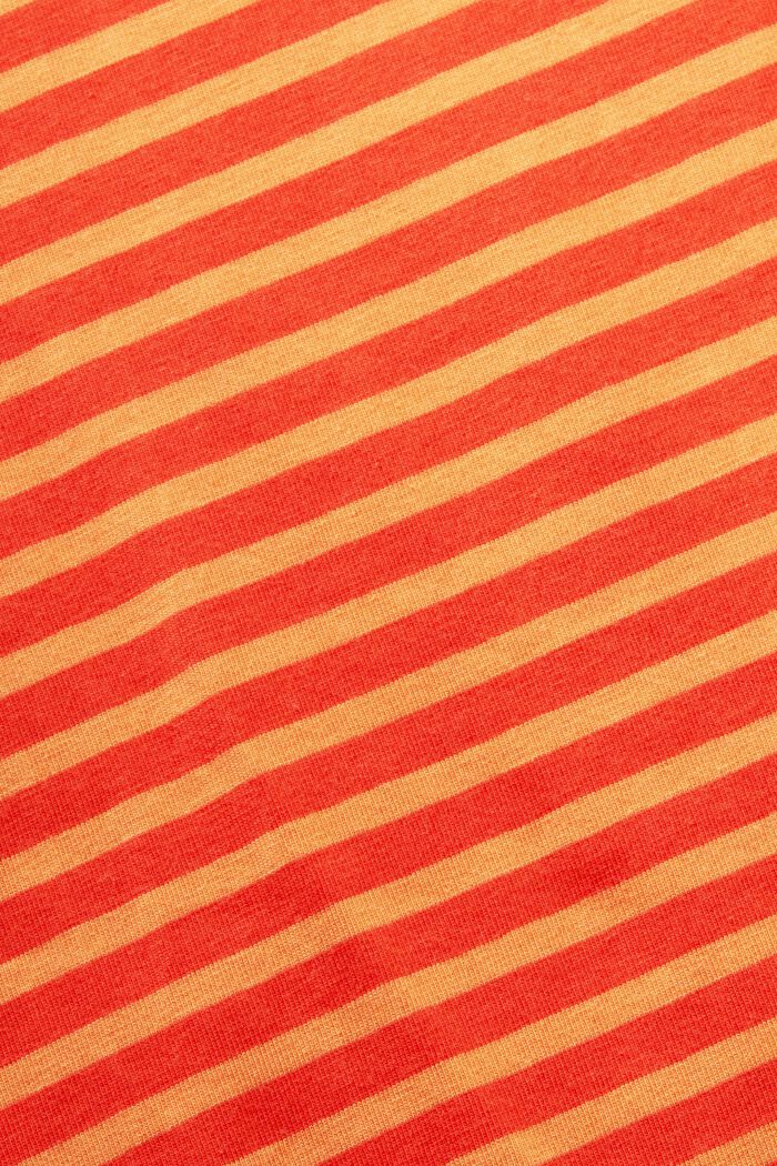 Striped cotton t-shirt with boat neckline, ORANGE RED, detail image number 5