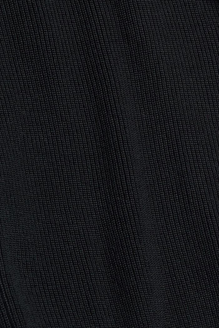 Cardigan in a polo shirt look, 100% cotton, BLACK, detail image number 4
