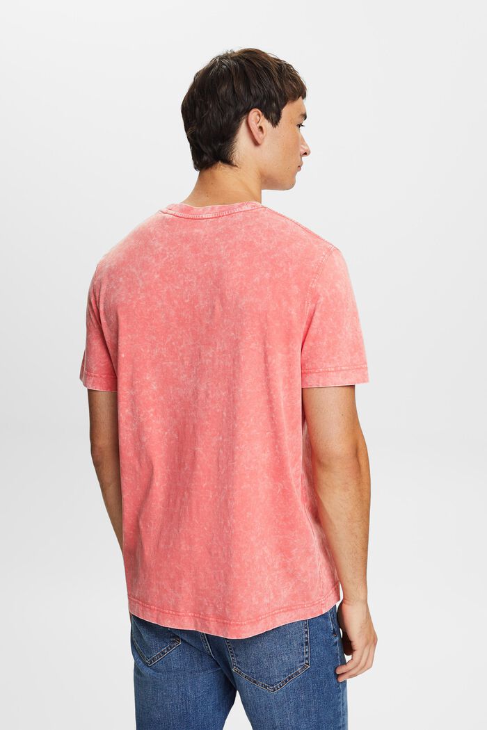 Stone washed T-shirt, 100% cotton, CORAL RED, detail image number 4
