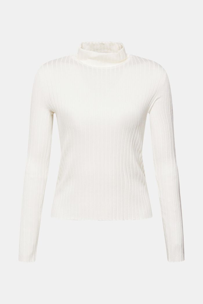 Stand-up collar jumper, OFF WHITE, detail image number 2