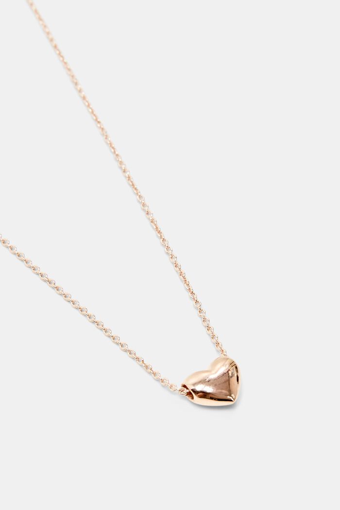 Heart Slider Pendant Necklace, ROSEGOLD, detail image number 1