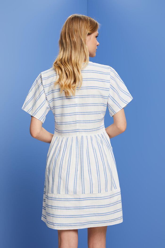 Striped mini dress, 100% cotton, OFF WHITE, detail image number 3
