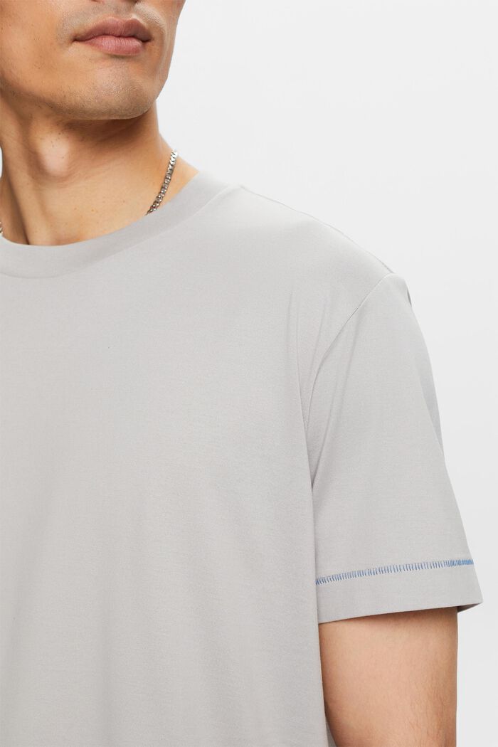 Jersey crewneck t-shirt, 100% cotton, LIGHT GREY, detail image number 2