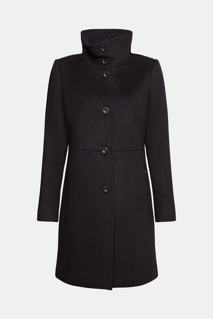 Wool blend coat, BLACK, detail image number 6