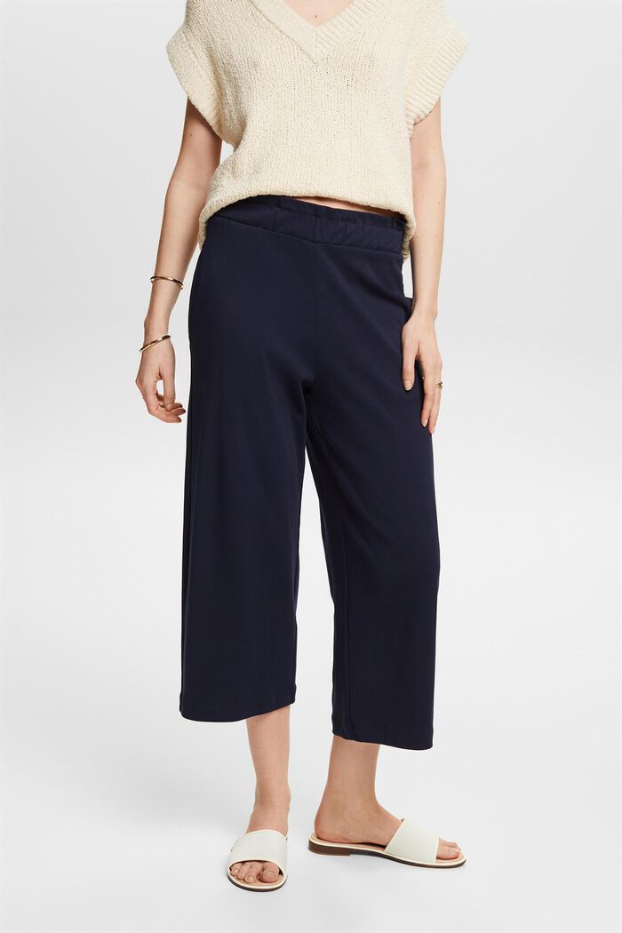 Cropped Culotte Pants, NAVY, detail image number 0