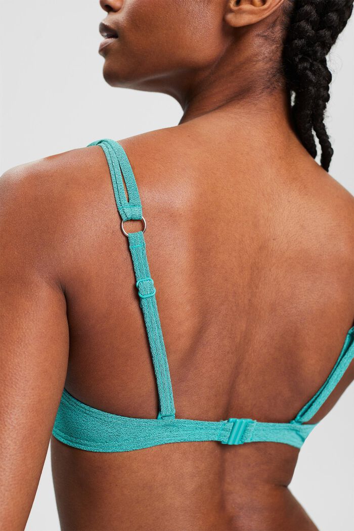 Two-Tone Underwire Bikini Top, AQUA GREEN, detail image number 4
