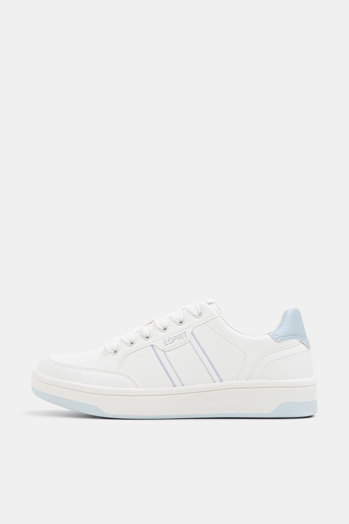Trainers with side stripes, PASTEL BLUE, overview