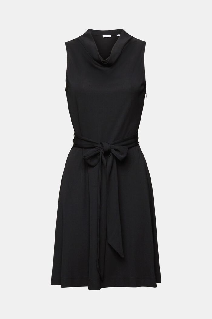 Cowl Neck Mini Dress, BLACK, detail image number 6