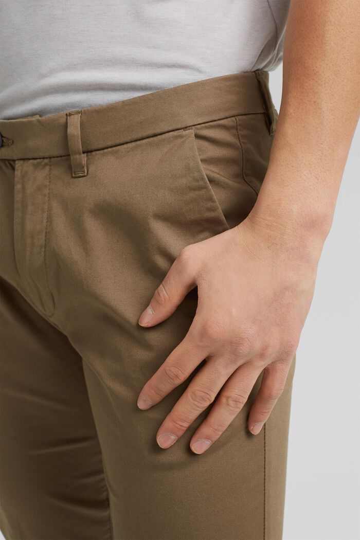 Stretch chinos with organic cotton, BEIGE, detail image number 2
