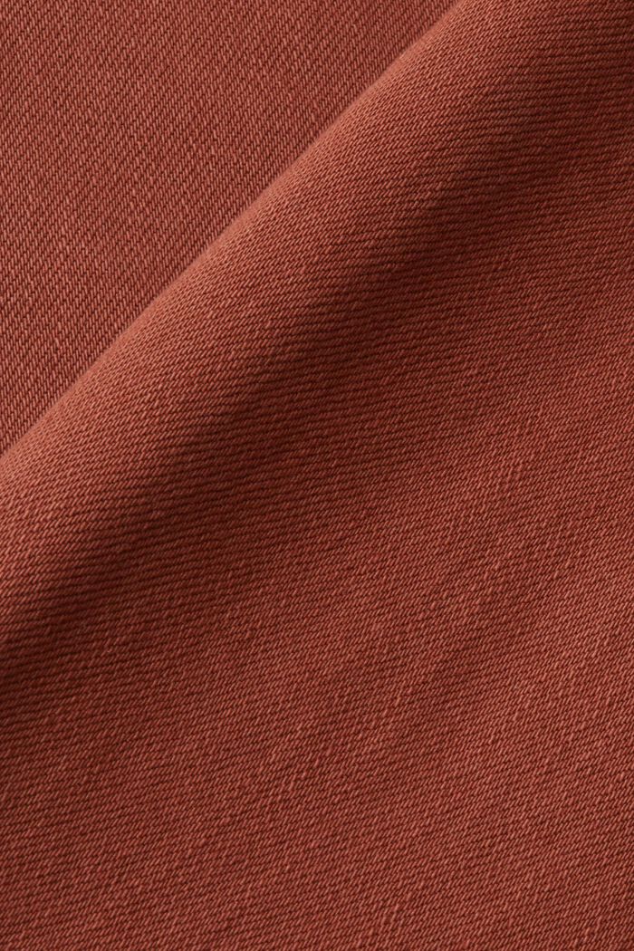 Cropped frayed hem trousers, RUST BROWN, detail image number 5