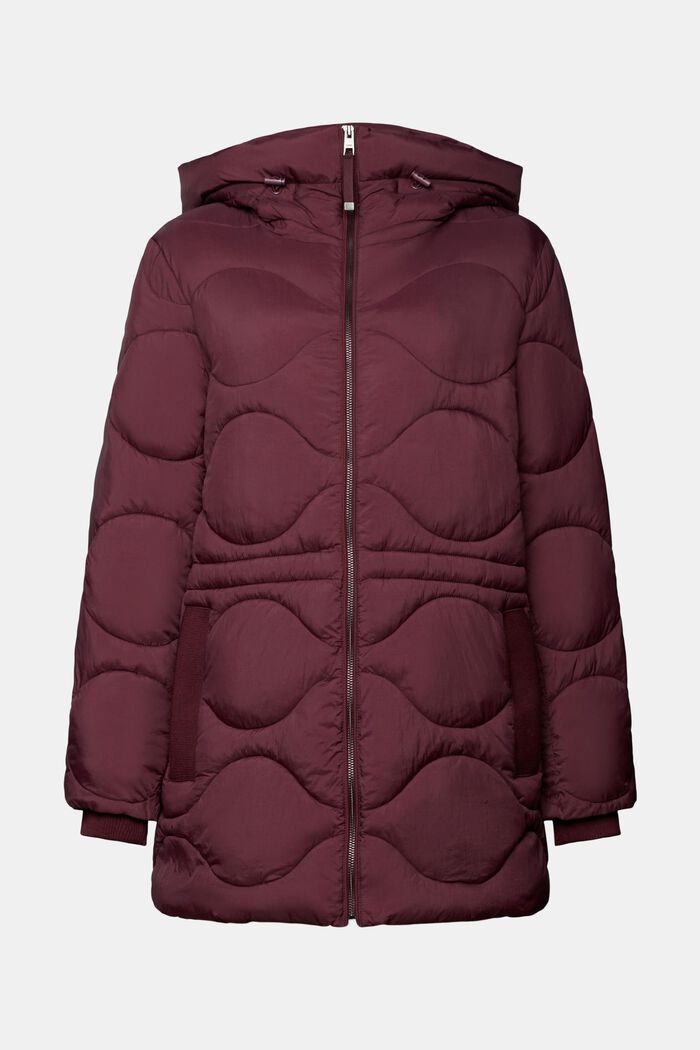 Hooded Quilted Jacket, AUBERGINE, detail image number 6
