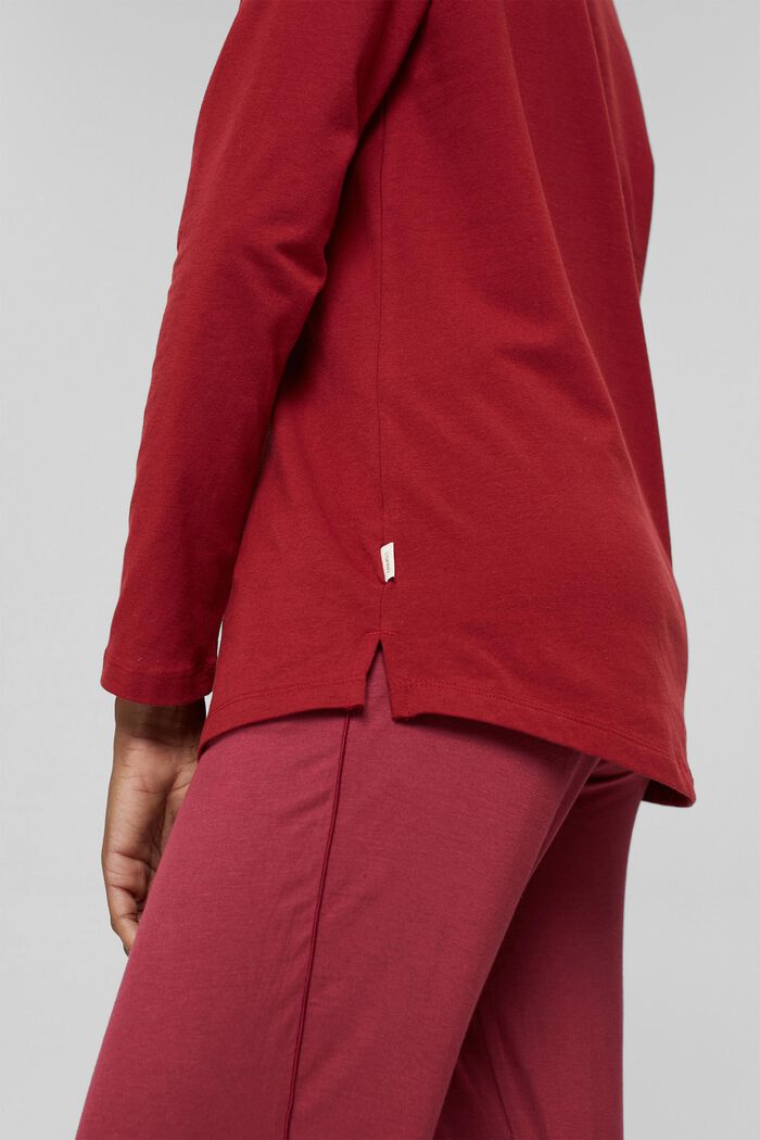 Cotton pyjama top, CHERRY RED, detail image number 3