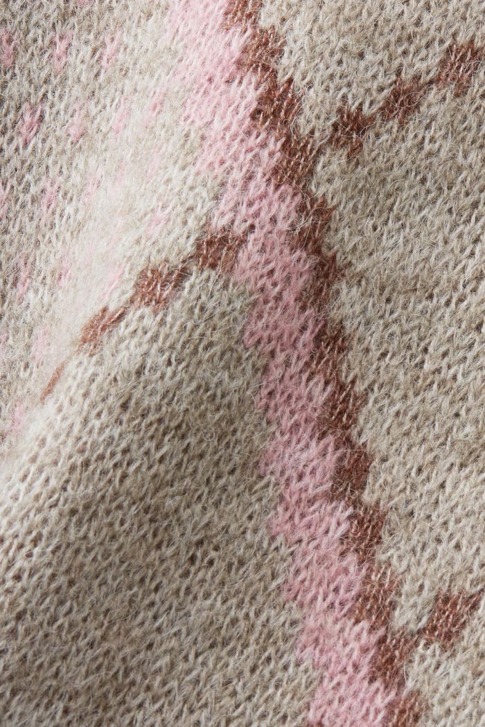 Checked Wool-Blend Sweater, LIGHT TAUPE, detail image number 4
