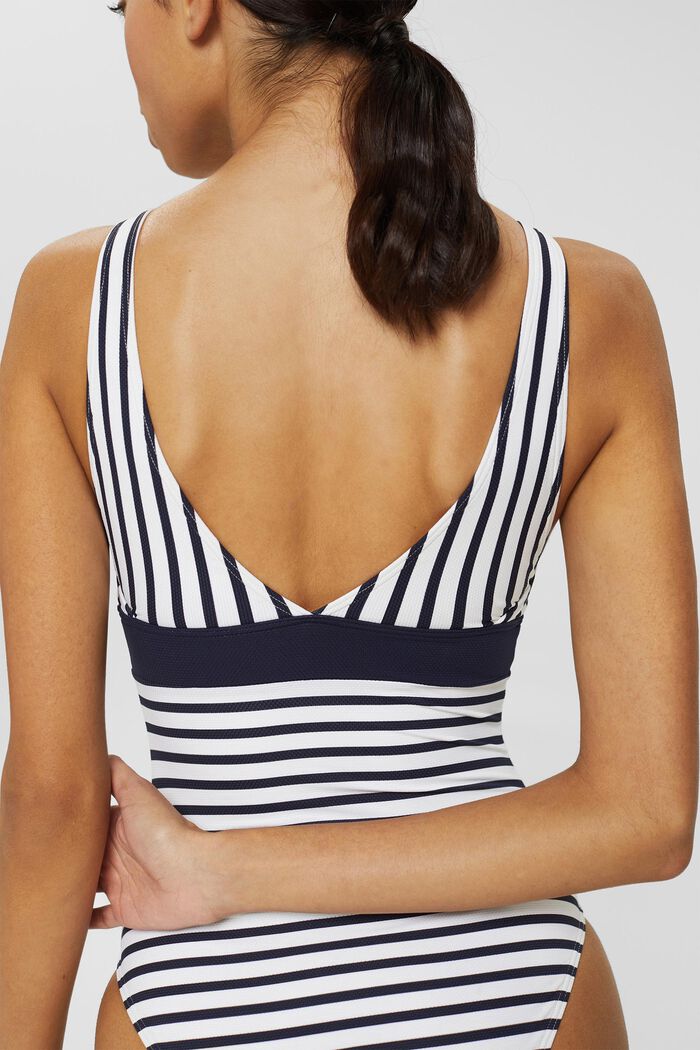 Recycled: padded striped swimsuit, NAVY, detail image number 3