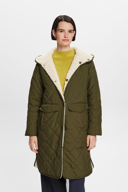 Reversible Quilted Sherpa Coat