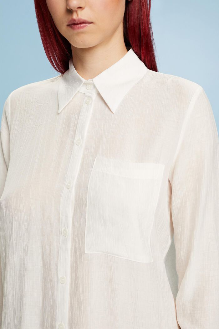 Crinkled Long Sleeve T-Shirt, OFF WHITE, detail image number 1