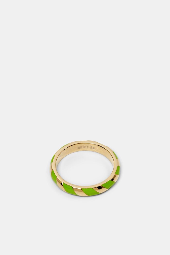Two-Tone Stainless Steel Ring, LIGHT GREEN, detail image number 0