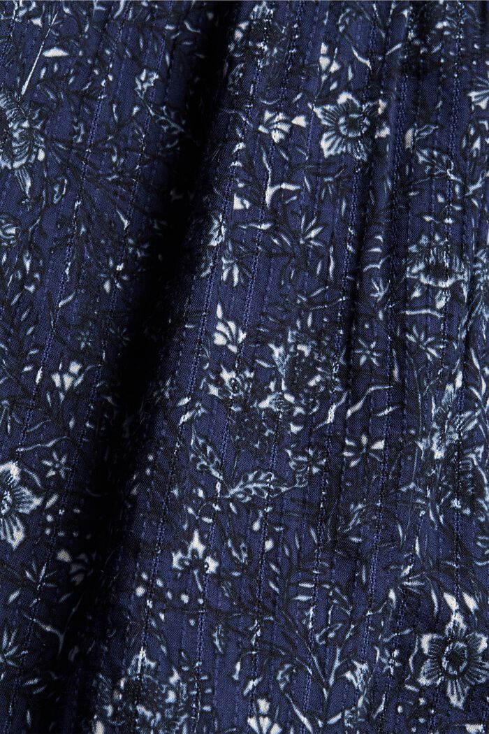 Frilled print dress made of 100% cotton, NAVY, detail image number 4