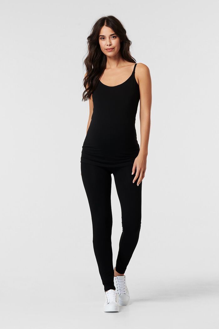 Leggings with an over-bump waistband, BLACK, detail image number 0