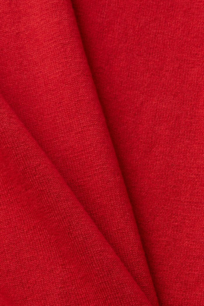 V-Neck Sweater, DARK RED, detail image number 5