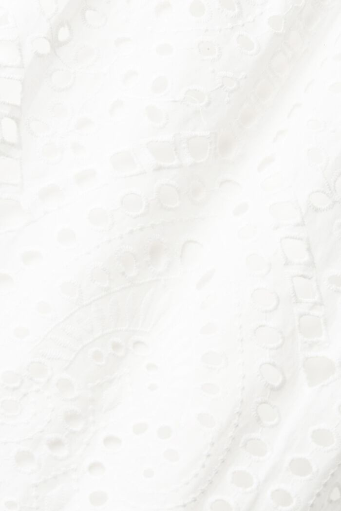 Midi dress with broderie anglaise, LENZING™ ECOVERO™, WHITE, detail image number 4