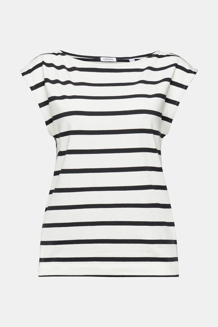 Striped Sleeveless T-Shirt, OFF WHITE, detail image number 5