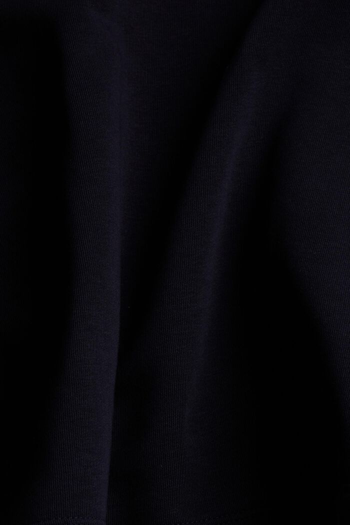 Cropped hoodie with a print, blended cotton, NAVY, detail image number 4