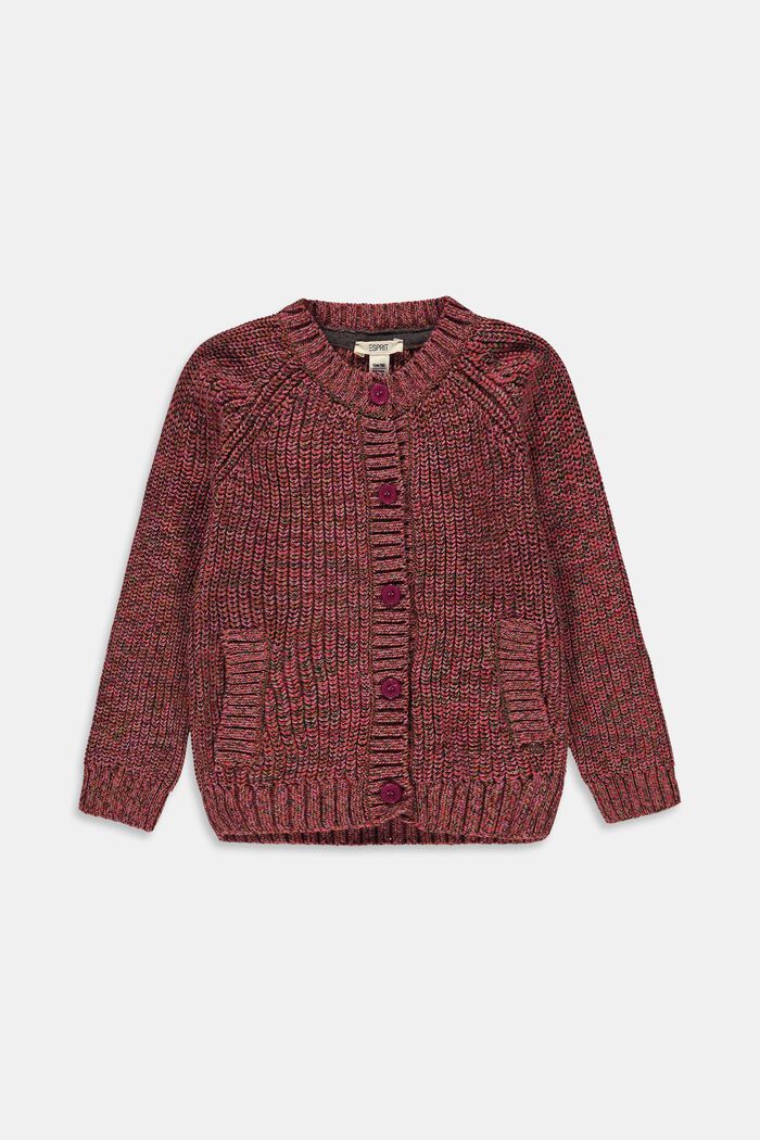 Colourful knitted cardigan, BERRY PURPLE, detail image number 0