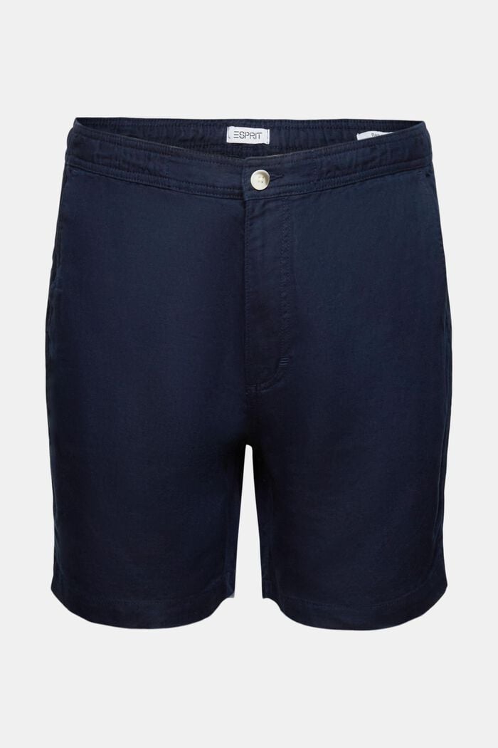 Cotton-Linen Bermuda Shorts, NAVY, detail image number 6